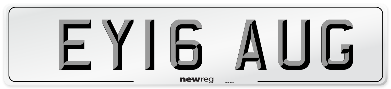 EY16 AUG Number Plate from New Reg